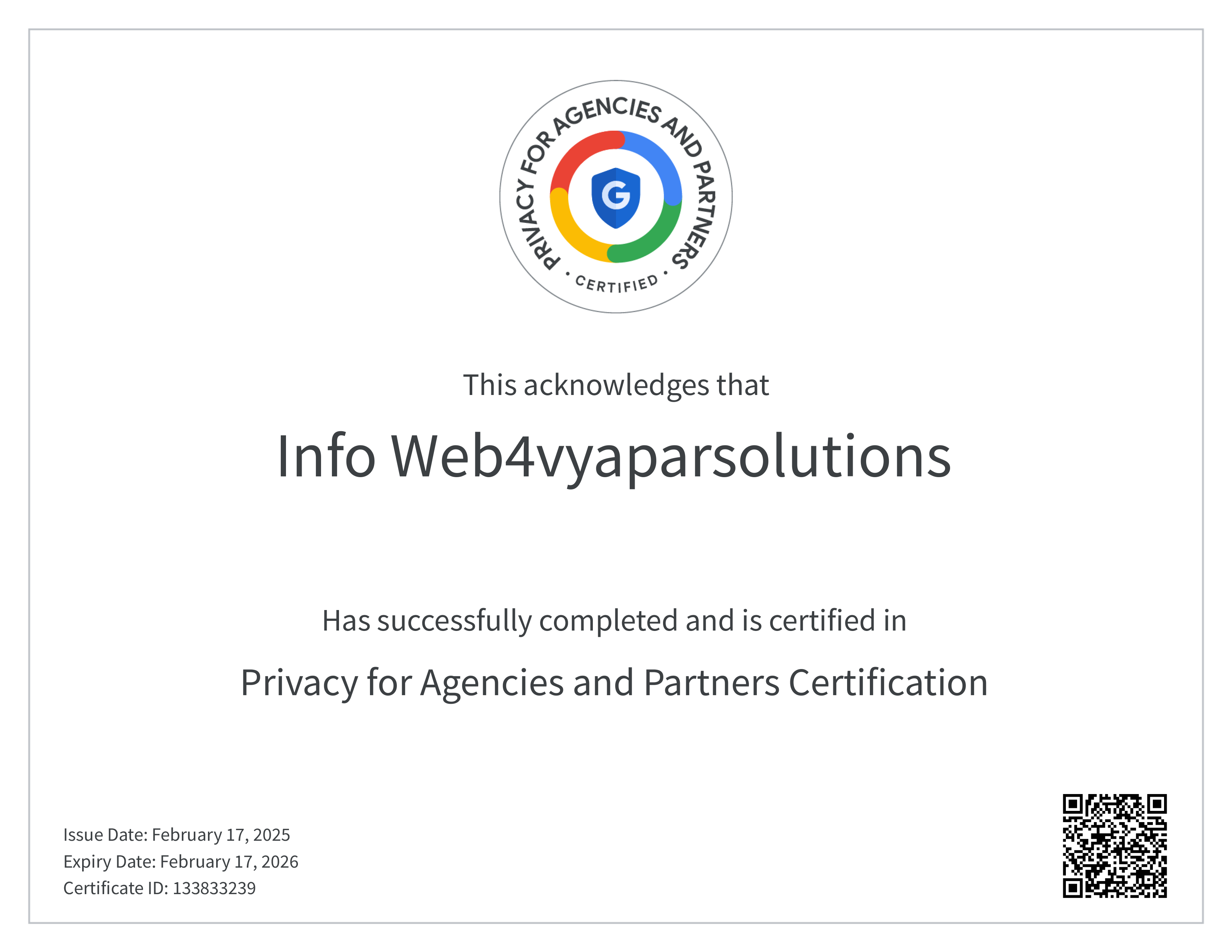 Certificate